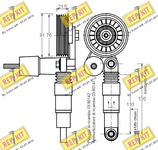 Belt Tensioner, V-ribbed belt