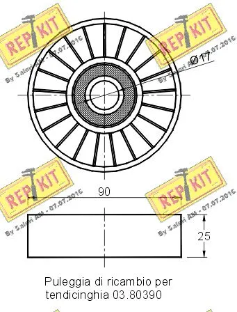 Deflection/Guide Pulley, V-ribbed belt