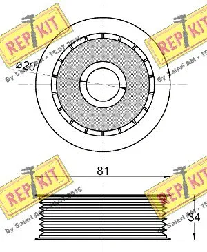 Deflection/Guide Pulley, V-ribbed belt