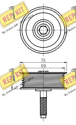 Deflection/Guide Pulley, V-ribbed belt
