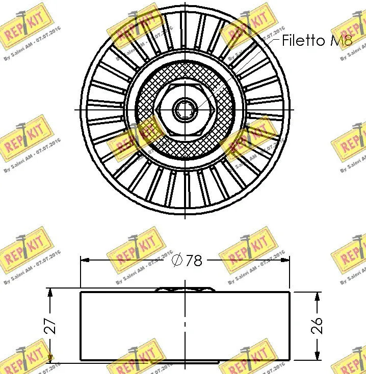 Deflection/Guide Pulley, V-ribbed belt