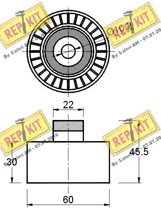 Deflection/Guide Pulley, V-ribbed belt