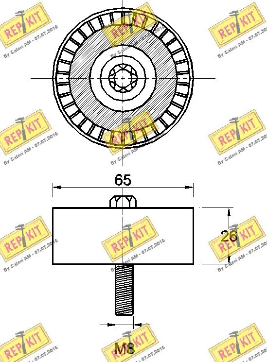Deflection/Guide Pulley, V-ribbed belt
