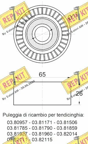 Deflection/Guide Pulley, V-ribbed belt