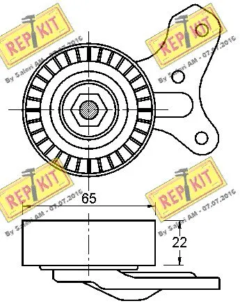 Deflection/Guide Pulley, V-ribbed belt