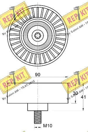 Deflection/Guide Pulley, V-ribbed belt