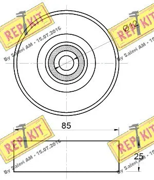 Deflection/Guide Pulley, V-ribbed belt