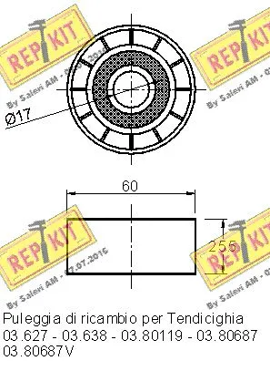Deflection/Guide Pulley, V-ribbed belt