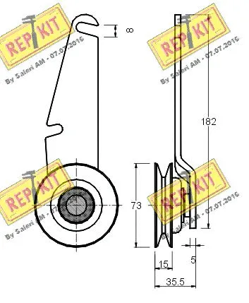 Belt Tensioner, V-ribbed belt