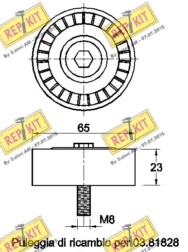Deflection/Guide Pulley, V-ribbed belt
