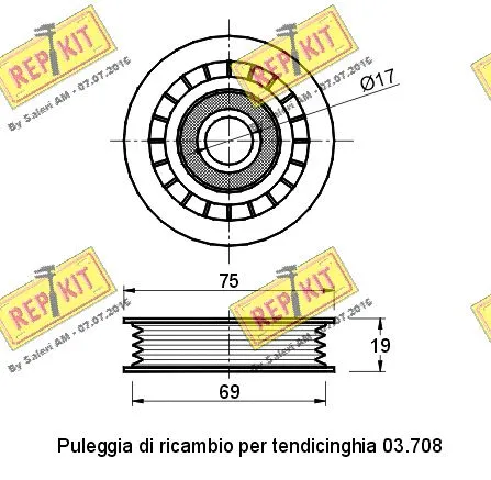 Deflection/Guide Pulley, V-ribbed belt