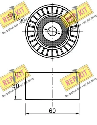 Deflection/Guide Pulley, V-ribbed belt