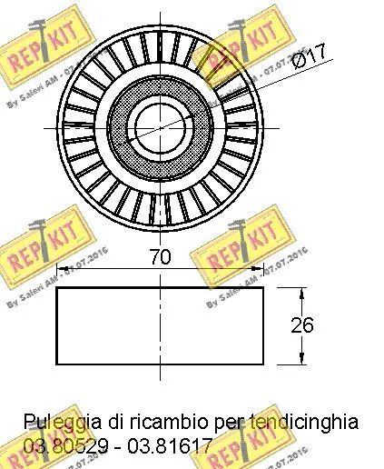 Deflection/Guide Pulley, V-ribbed belt