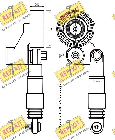 Belt Tensioner, V-ribbed belt