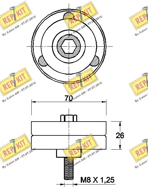 Deflection/Guide Pulley, V-ribbed belt