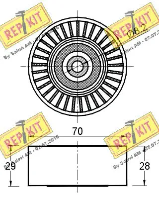 Deflection/Guide Pulley, V-ribbed belt