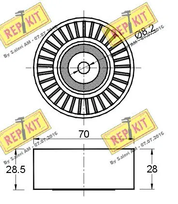 Deflection/Guide Pulley, V-ribbed belt