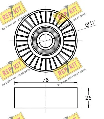 Deflection/Guide Pulley, V-ribbed belt