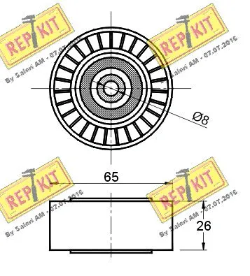 Deflection/Guide Pulley, V-ribbed belt