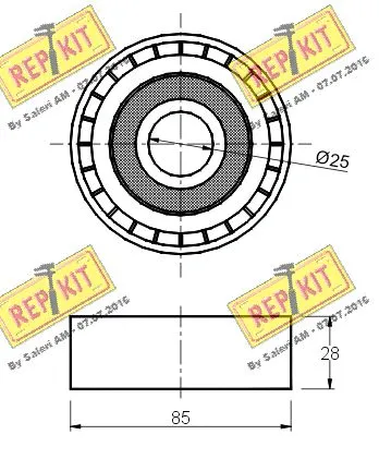 Deflection/Guide Pulley, V-ribbed belt
