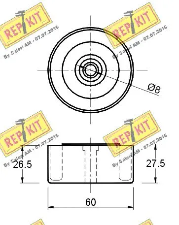 Deflection/Guide Pulley, V-ribbed belt