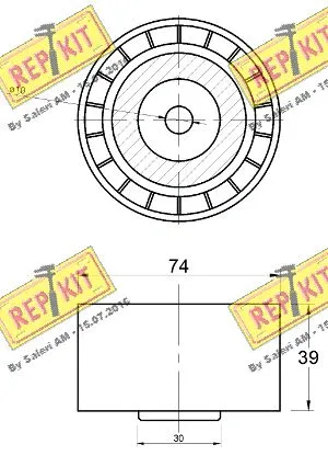Deflection/Guide Pulley, V-ribbed belt