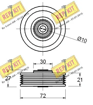 Deflection/Guide Pulley, V-ribbed belt