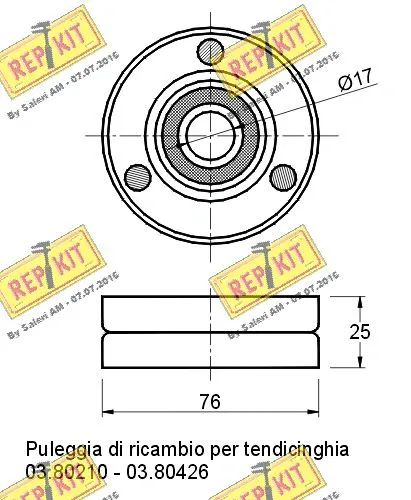Deflection/Guide Pulley, V-ribbed belt