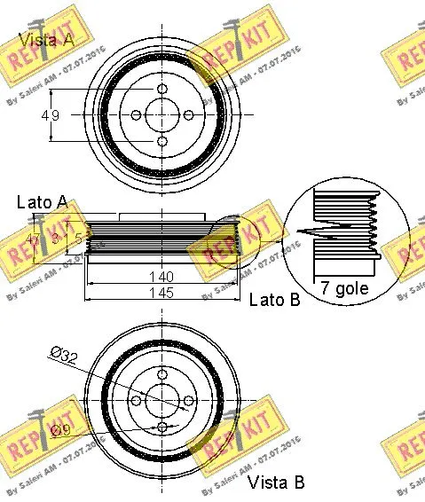 Belt Pulley, crankshaft