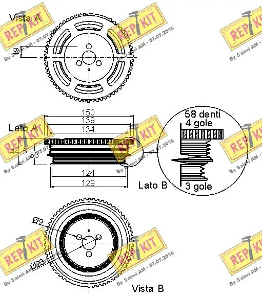 Belt Pulley, crankshaft