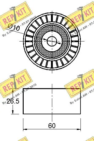 Deflection/Guide Pulley, V-ribbed belt