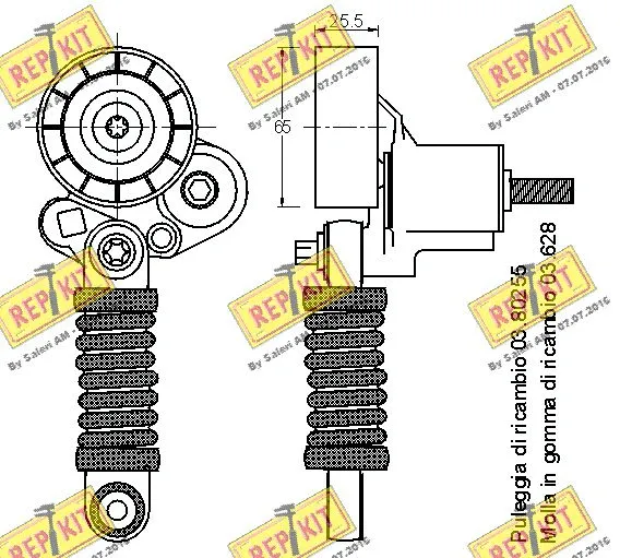 Belt Tensioner, V-ribbed belt