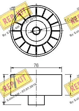 Deflection/Guide Pulley, V-ribbed belt