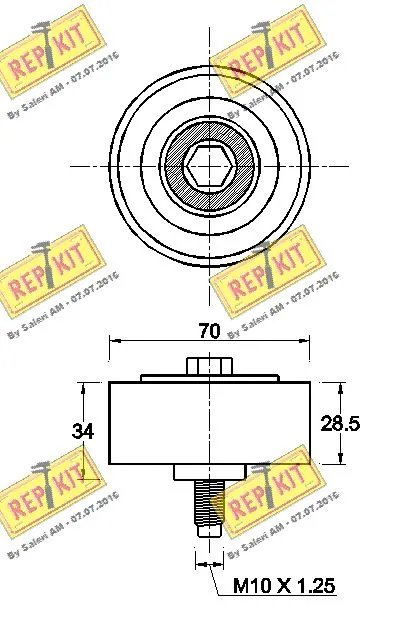 Deflection/Guide Pulley, V-ribbed belt