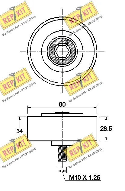 Deflection/Guide Pulley, V-ribbed belt