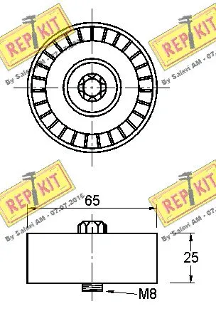 Deflection/Guide Pulley, V-ribbed belt