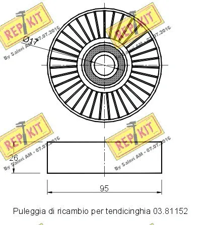 Deflection/Guide Pulley, V-ribbed belt