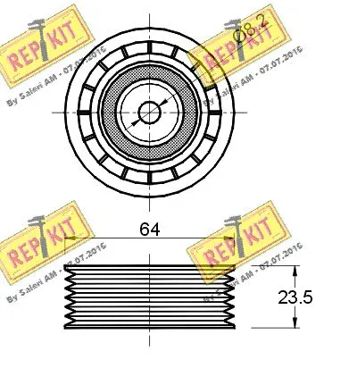 Deflection/Guide Pulley, V-ribbed belt