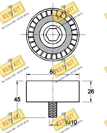Deflection/Guide Pulley, V-ribbed belt