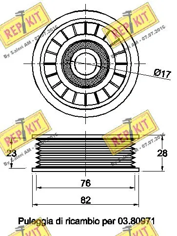 Deflection/Guide Pulley, V-ribbed belt