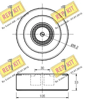 Deflection/Guide Pulley, V-ribbed belt