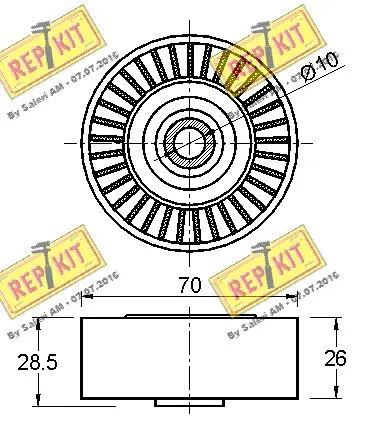 Deflection/Guide Pulley, V-ribbed belt