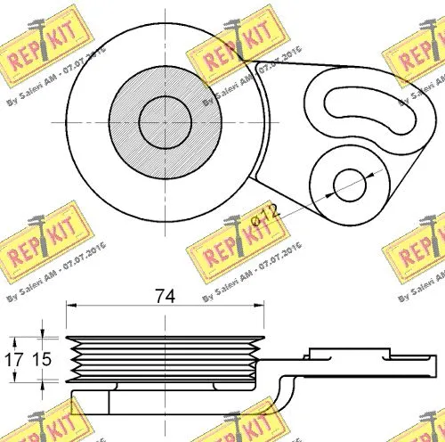 Belt Tensioner, V-ribbed belt