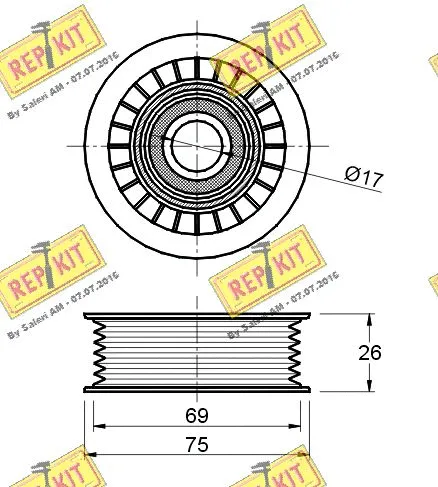 Deflection/Guide Pulley, V-ribbed belt
