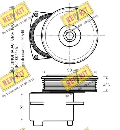 Belt Tensioner, V-ribbed belt
