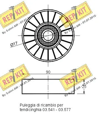 Deflection/Guide Pulley, V-ribbed belt