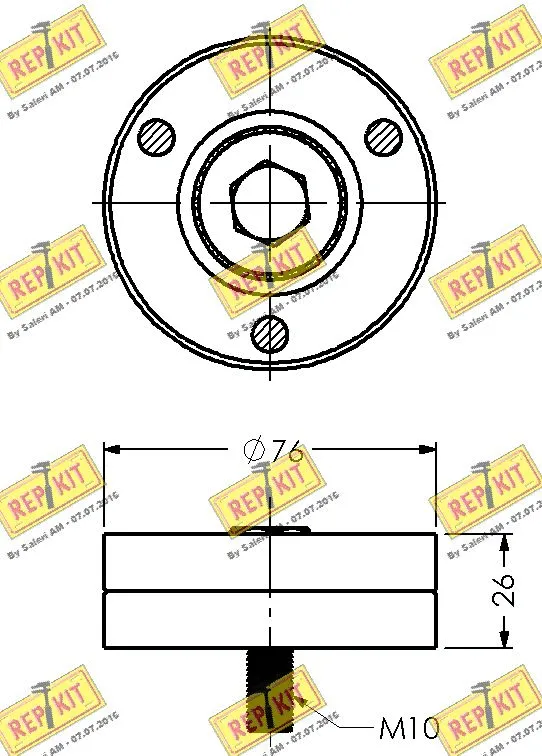 Deflection/Guide Pulley, V-ribbed belt