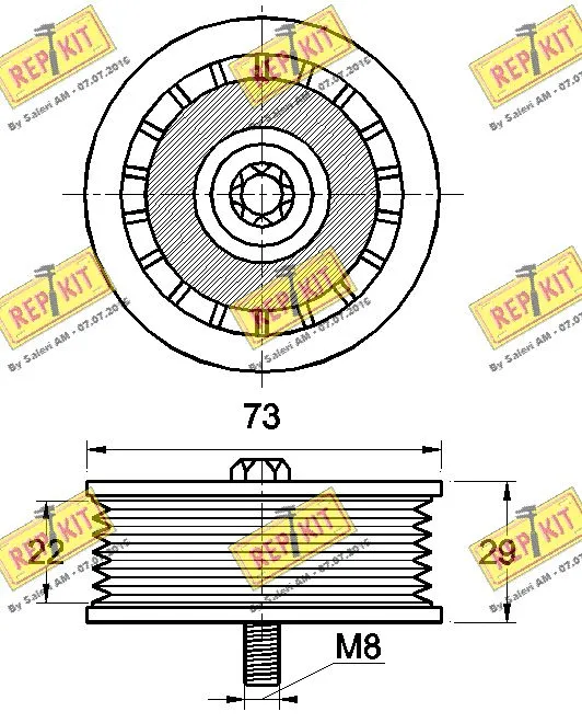 Deflection/Guide Pulley, V-ribbed belt