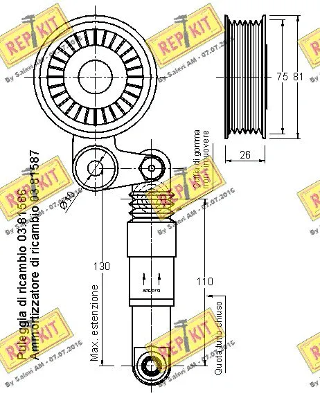 Belt Tensioner, V-ribbed belt