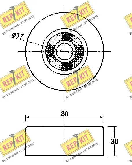 Deflection/Guide Pulley, V-ribbed belt